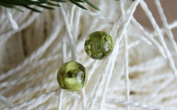 Green hydrangea earrings