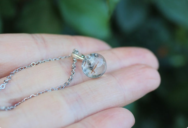 Dandelion seeds necklace