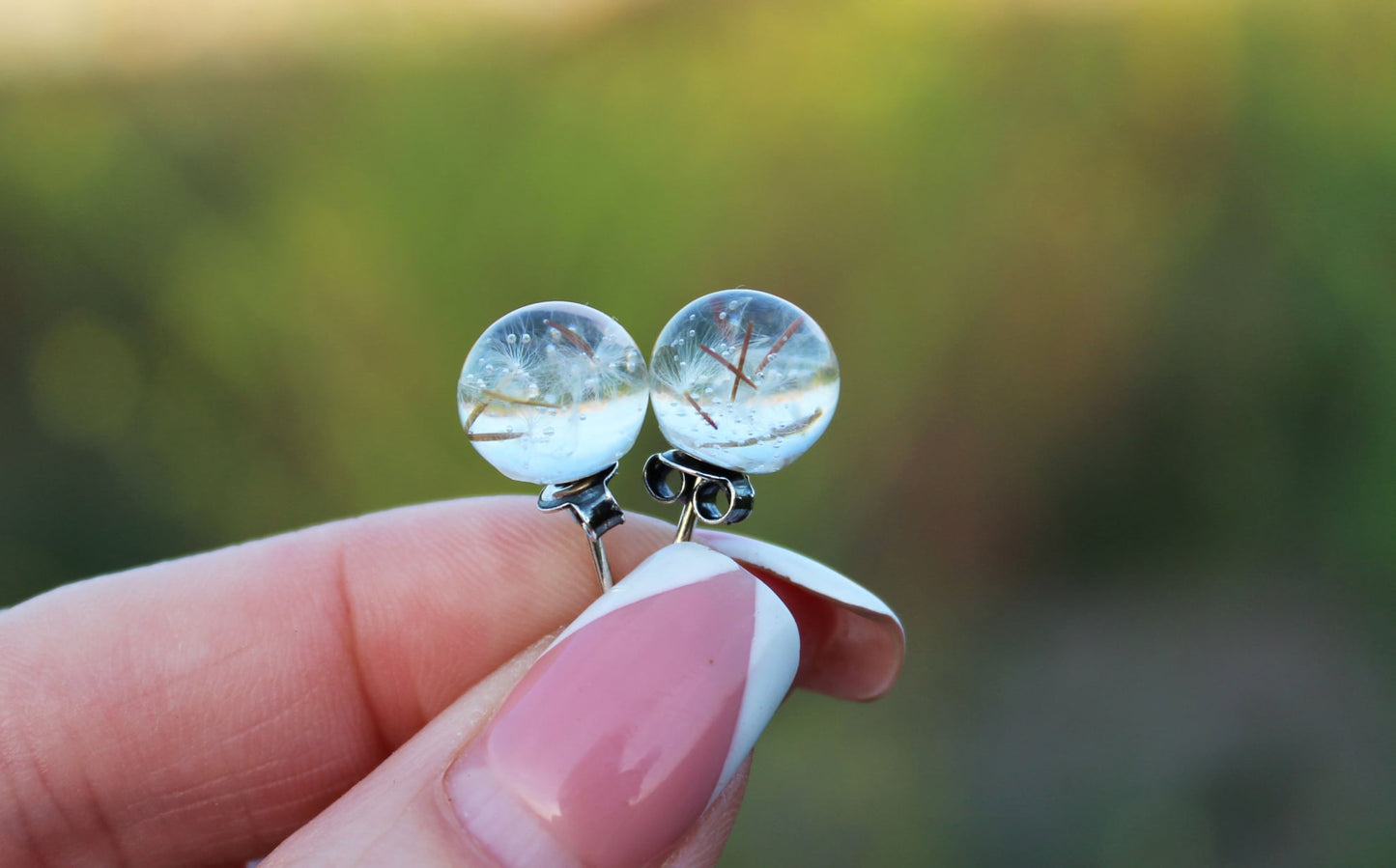 Dandelion seeds earrings