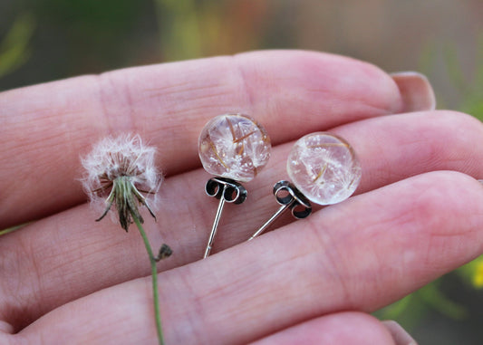 Dandelion seeds earrings