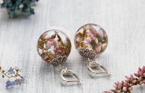Real Heather Drop Earrings