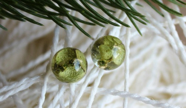 Green hydrangea earrings