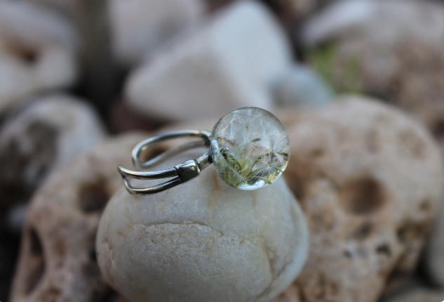 Sterling silver dandelion ring