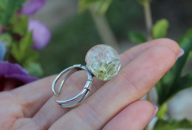 Sterling silver dandelion ring