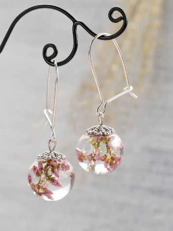 Heather Flower Resin Earrings