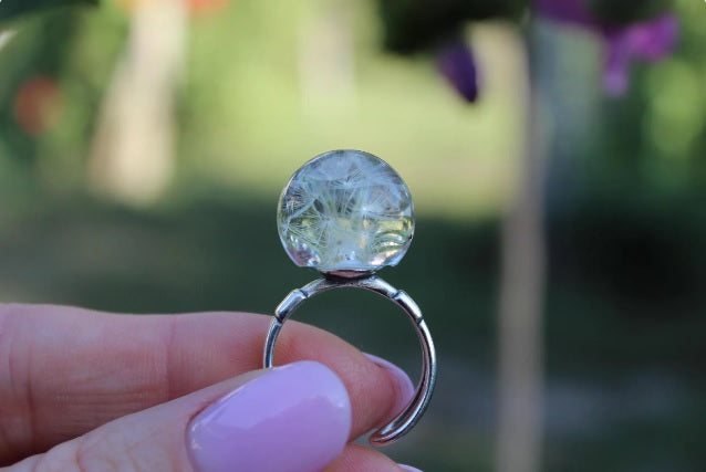 Sterling silver dandelion ring