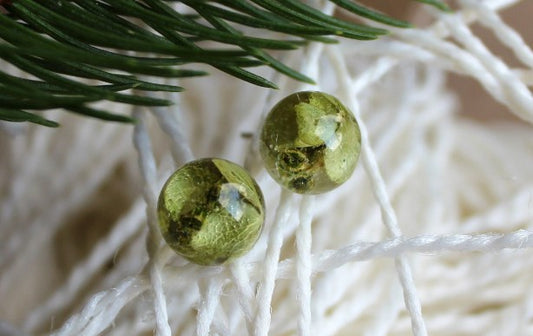 Green hydrangea earrings