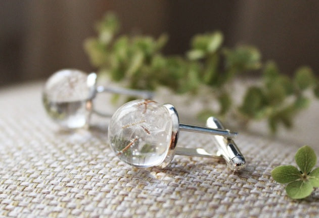 Real dandelion cufflinks