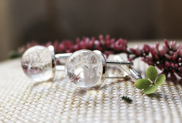 Real dandelion cufflinks