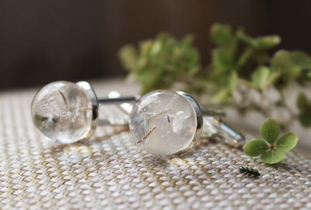 Real dandelion cufflinks