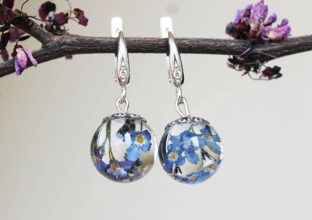 Real Forget-Me-Not Earrings