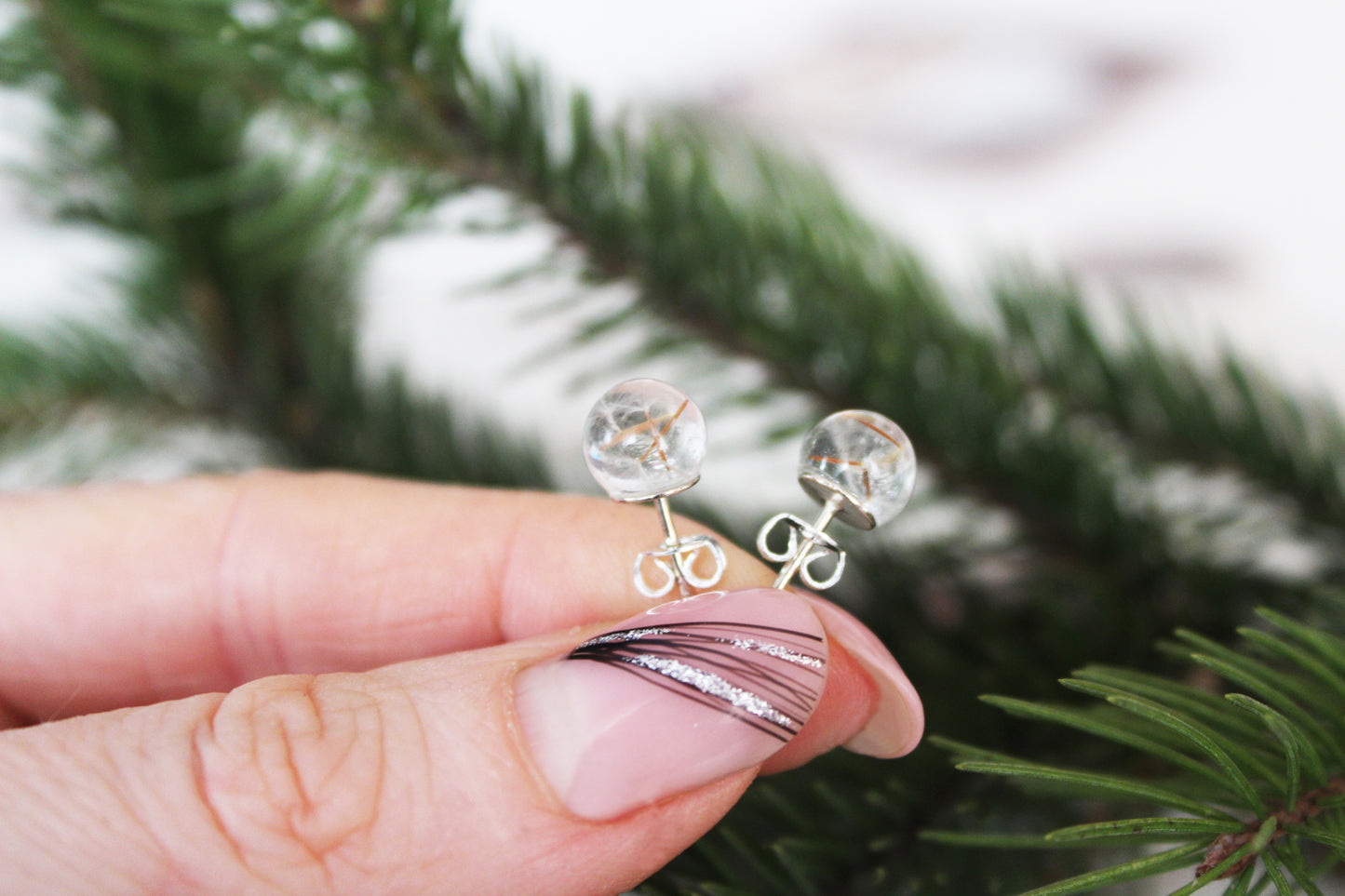 Dandelion seeds earrings