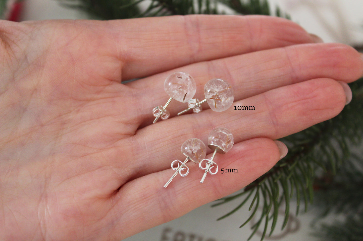 Dandelion seeds earrings